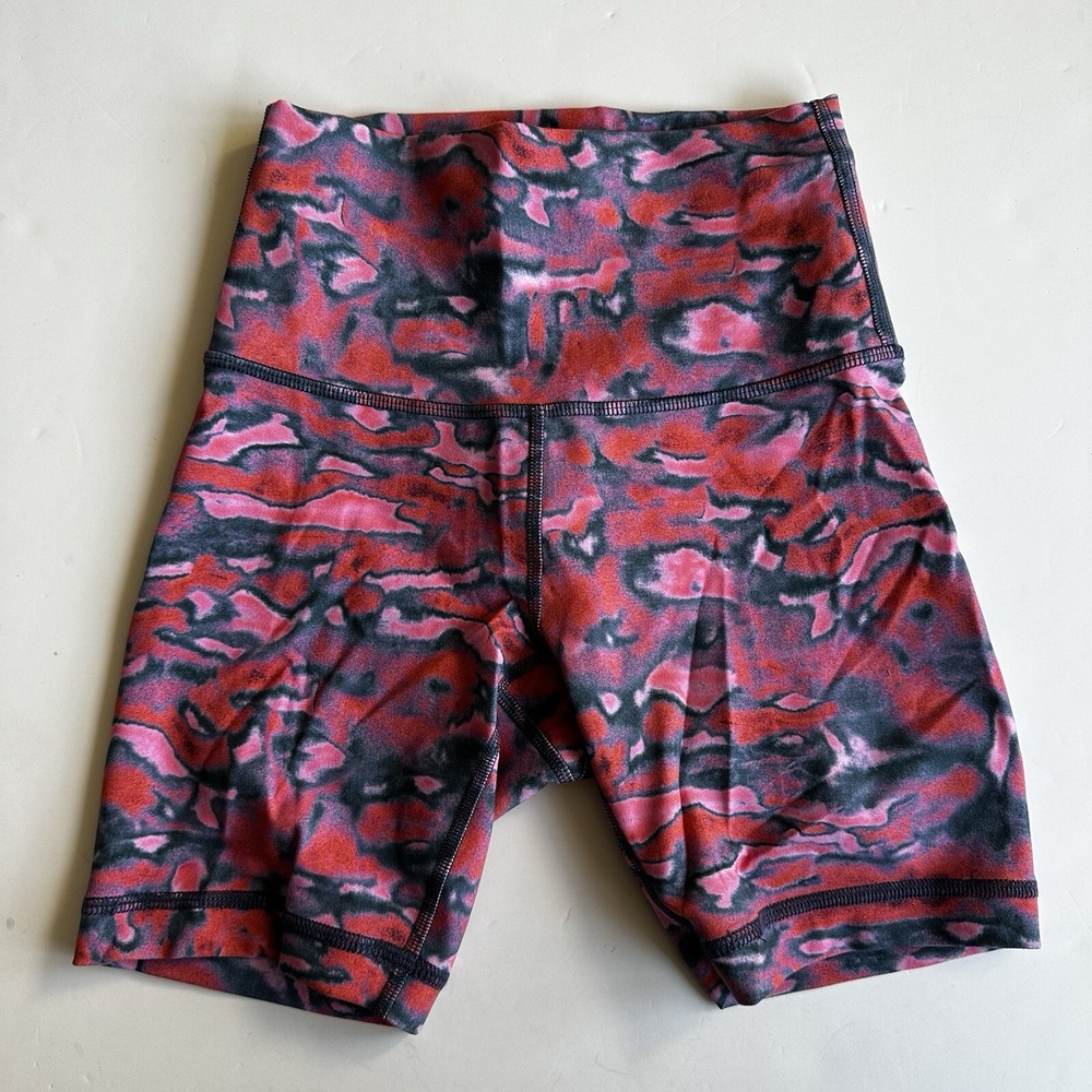 Lululemon Wunder Train High-Rise Short 6" Chroma Clash Multi Pink Women's Size 2 - Picture 3 of 10